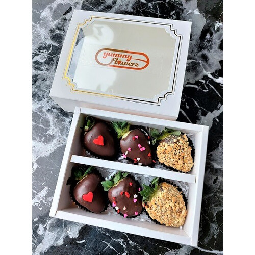 6pcs Valentine Design Chocolate Strawberries Gift Box